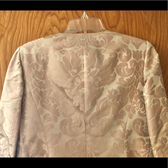 Ellen Tracy evening coat, jacquard silk rose gold - Picture 9 of 12